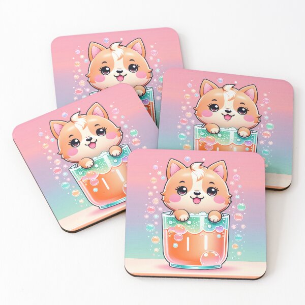 Item preview, Kawaii Shiba Inu in Soda Bottle – Cute Pastel Chibi Dog Design designed and sold by Visualynx.