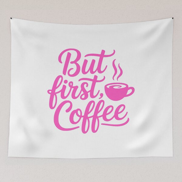 Item preview, But First, Coffee! Pink Coffee Girl designed and sold by PMCreative.