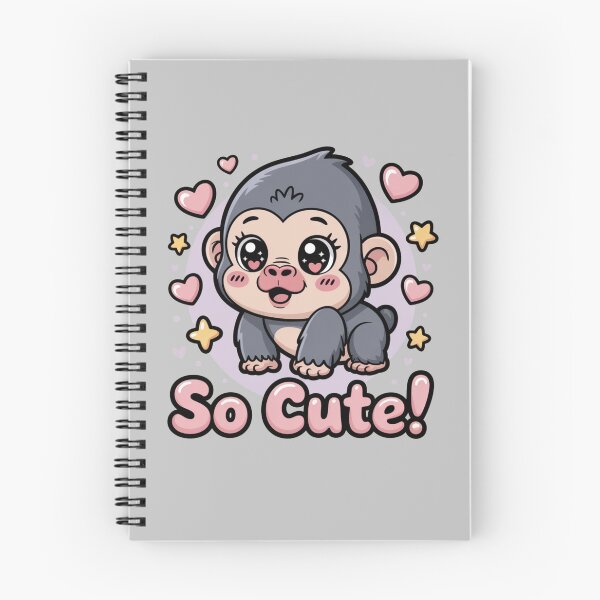 Item preview, Cute Baby Gorilla Illustration – Kawaii Monkey Art with “So Cute” Text designed and sold by Tidarat-27.
