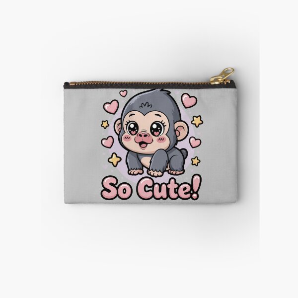 Item preview, Cute Baby Gorilla Illustration – Kawaii Monkey Art with “So Cute” Text designed and sold by Tidarat-27.