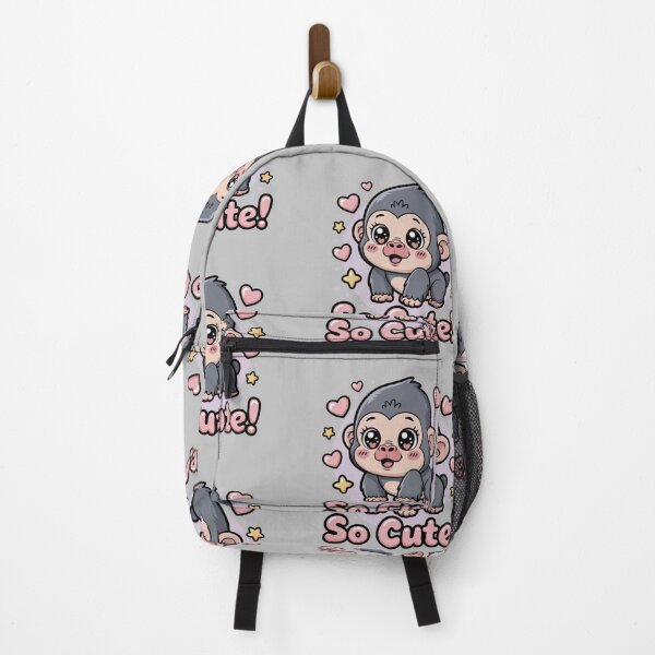 Item preview, Cute Baby Gorilla Illustration – Kawaii Monkey Art with “So Cute” Text designed and sold by Tidarat-27.