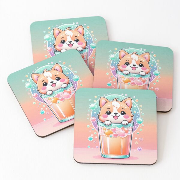 Item preview, Kawaii Shiba Inu in Soda Bottle – Cute Pastel Chibi Dog Design designed and sold by Visualynx.