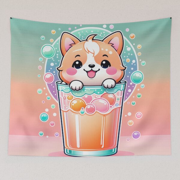 Item preview, Kawaii Shiba Inu in Soda Bottle – Cute Pastel Chibi Dog Design designed and sold by Visualynx.