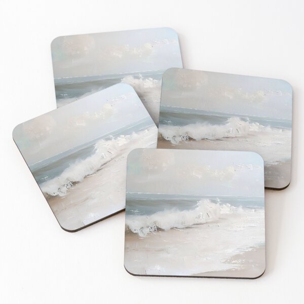 Item preview, Neutral Beach Painting: Soft Coastal Landscape Wall Art designed and sold by SavageVision.