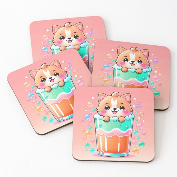 Item preview, Kawaii Shiba Inu in Soda Bottle – Cute Pastel Chibi Dog Design designed and sold by Visualynx.