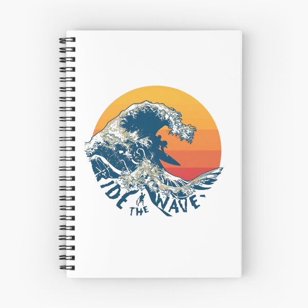 Item preview, Retro Surf Wave Sunset – Ride The Wave Vintage Surfing Design designed and sold by Kavya Art.