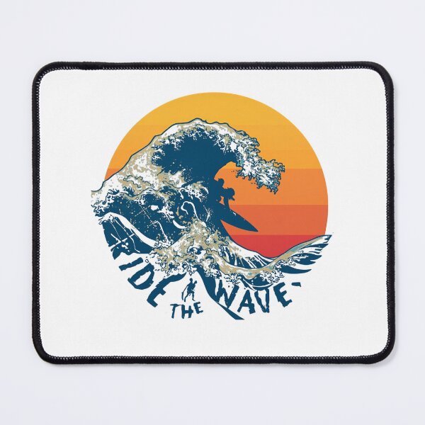 Item preview, Retro Surf Wave Sunset – Ride The Wave Vintage Surfing Design designed and sold by Kavya Art.