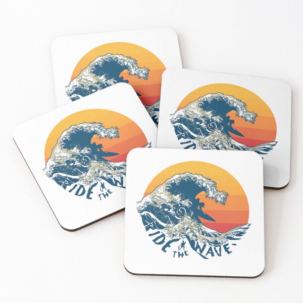 Item preview, Retro Surf Wave Sunset – Ride The Wave Vintage Surfing Design designed and sold by Kavya Art.