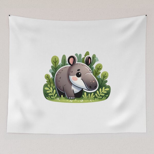 Item preview, Cute Tapir Sticker – Adorable Jungle Tapir Illustration designed and sold by LunaPixelStudio.