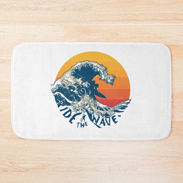 Item preview, Retro Surf Wave Sunset – Ride The Wave Vintage Surfing Design designed and sold by Kavya Art.