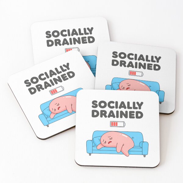 Item preview, Socially Drained – Funny Introvert Quote designed and sold by Polyverse.
