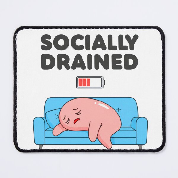 Item preview, Socially Drained – Funny Introvert Quote designed and sold by Polyverse.