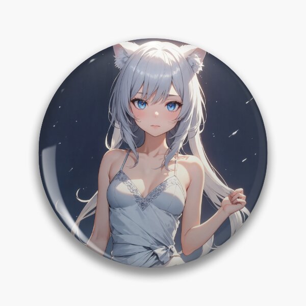 Item preview, Cute Neko Girl Portrait: Hagiruno Ryosumi in Nightgown designed and sold by iloveanimechibi.