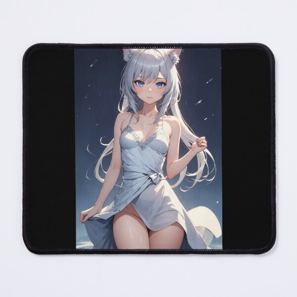 Item preview, Cute Neko Girl Portrait: Hagiruno Ryosumi in Nightgown designed and sold by iloveanimechibi.