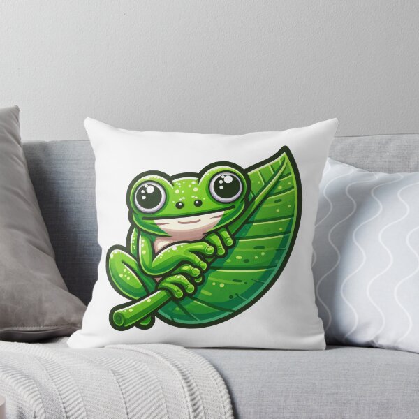 Item preview, Cute Tree Frog Sticker – Adorable Green Frog on Leaf Illustration designed and sold by LunaPixelStudio.