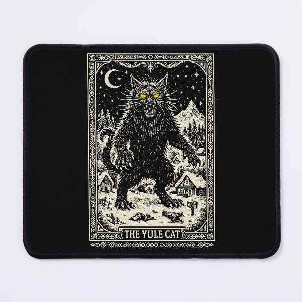 Item preview, The Yule Cat Tarot Card Goth Vintage Tshirt, Icelandic Folklore Gothic Shirt, Creepy Holiday Cat Gift, Winter Solstice designed and sold by CARBONARA LLC..