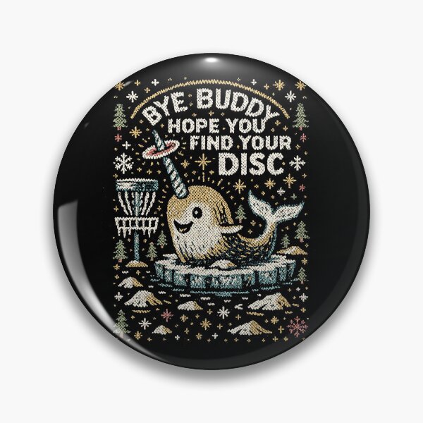 Item preview, Vintage Bye Buddy Disc Golf Holiday Ugly Christmas Sweater, Hope You Find Your Disc Funny Narwhal Meme designed and sold by CARBONARA LLC..