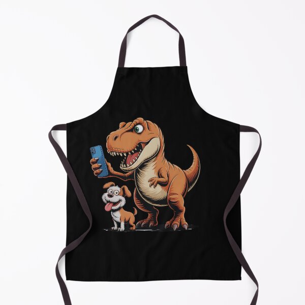 Item preview, T-Rex Taking Selfie with Cute Dog Funny Dinosaur & Puppy Cartoon designed and sold by Nacerdigital.
