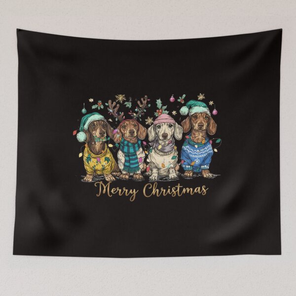 Item preview, Merry Christmas Dachshund Dog, Cute Puppies, Christmas Holiday Pet, Dog Lover Design, Merry Christmas designed and sold by DesignDenDo ⭐⭐⭐⭐⭐.