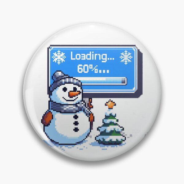 Item preview, Pixel Snowman Loading – Cute Winter Gamer designed and sold by MelocotonDreams.