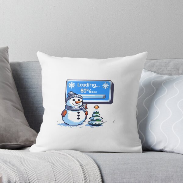 Item preview, Pixel Snowman Loading – Cute Winter Gamer designed and sold by MelocotonDreams.