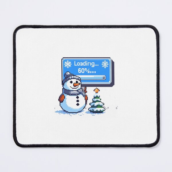 Item preview, Pixel Snowman Loading – Cute Winter Gamer designed and sold by MelocotonDreams.