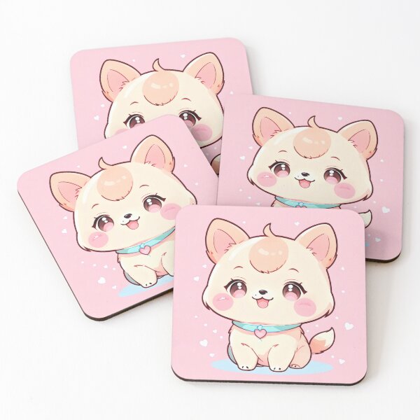 Item preview, Kawaii Pink Puppy – Cute Pastel Dog Character designed and sold by Visualynx.