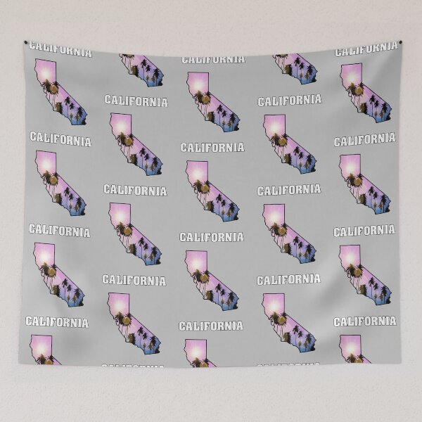 Item preview, California Dreamin': Sunset Palms & Golden State Outline designed and sold by mashmosh.