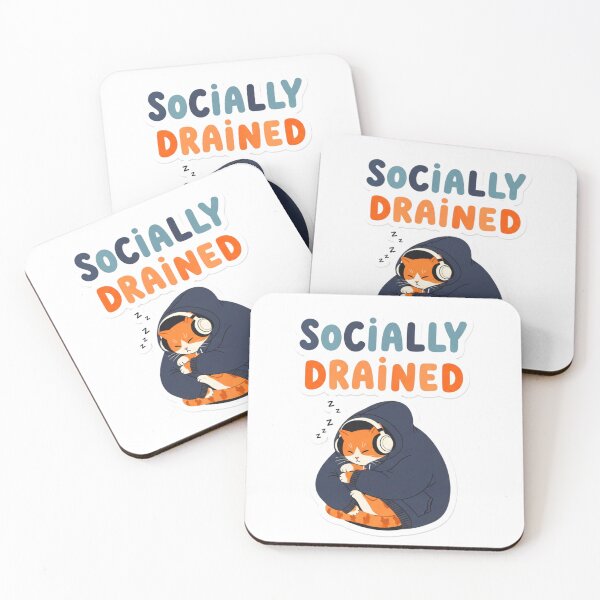 Item preview, Socially Drained Again – Low Social Battery Quote designed and sold by Polyverse.