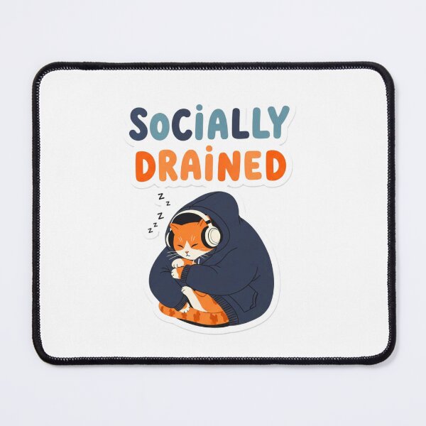 Item preview, Socially Drained Again – Low Social Battery Quote designed and sold by Polyverse.