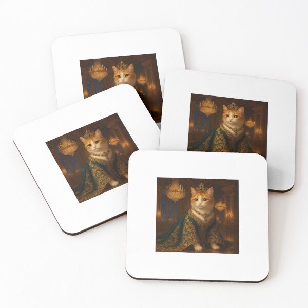 Item preview, Tsarina Katiu – Imperial Winter Ballroom Fantasy Cat Art designed and sold by LovelyCatGalaxy.