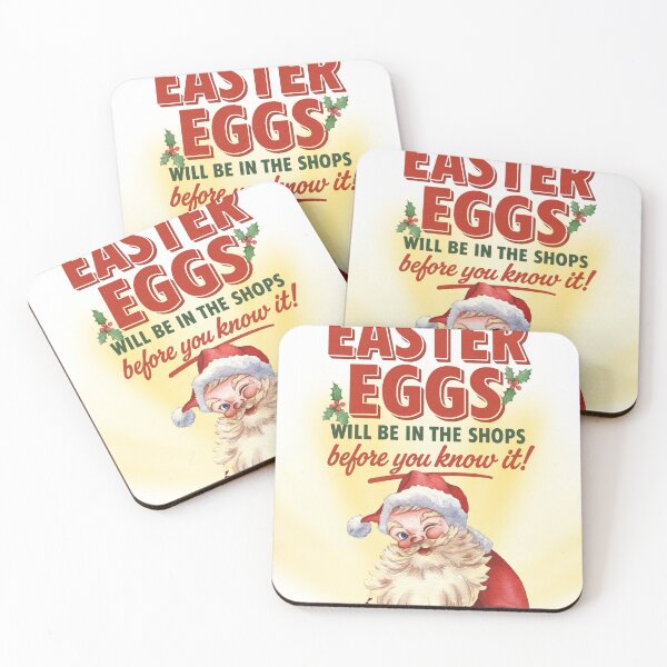 Item preview, Funny Christmas Santa Poster – Easter Eggs Joke Retro Design designed and sold by PaulDesigns4u.
