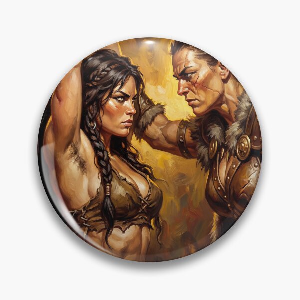 Artikelvorschau, Amazonen verhören eine barbarische Kriegerin in Defiance-Illustrationen im Fantasy-Kunststil entworfen und verkauft von Vintage Designs +.