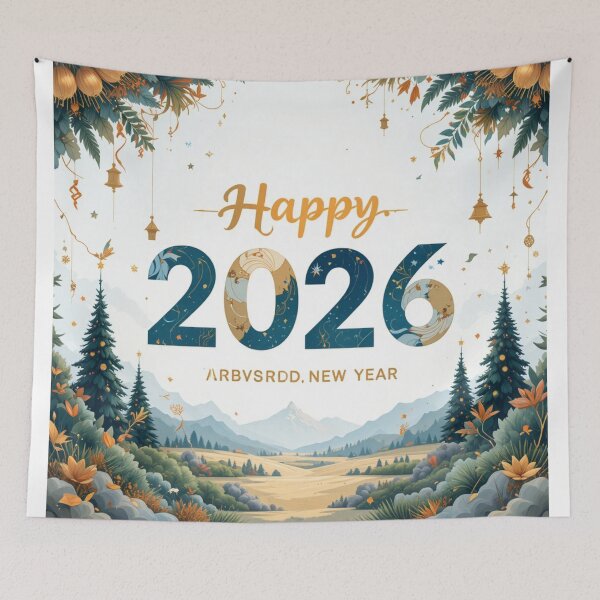 Item preview, Festive Nature's Embrace: Happy New Year 2026 designed and sold by VibeNationArt.