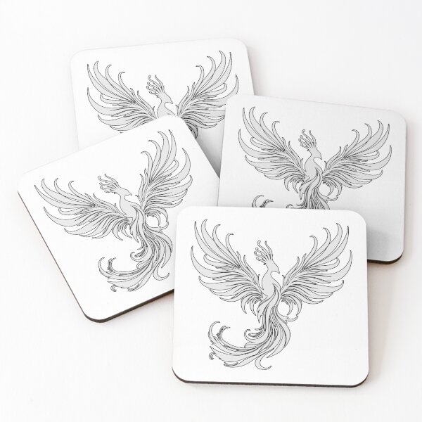 Item preview, Elegant Phoenix Line Art – Mythical Fire Bird Design designed and sold by Anacond.