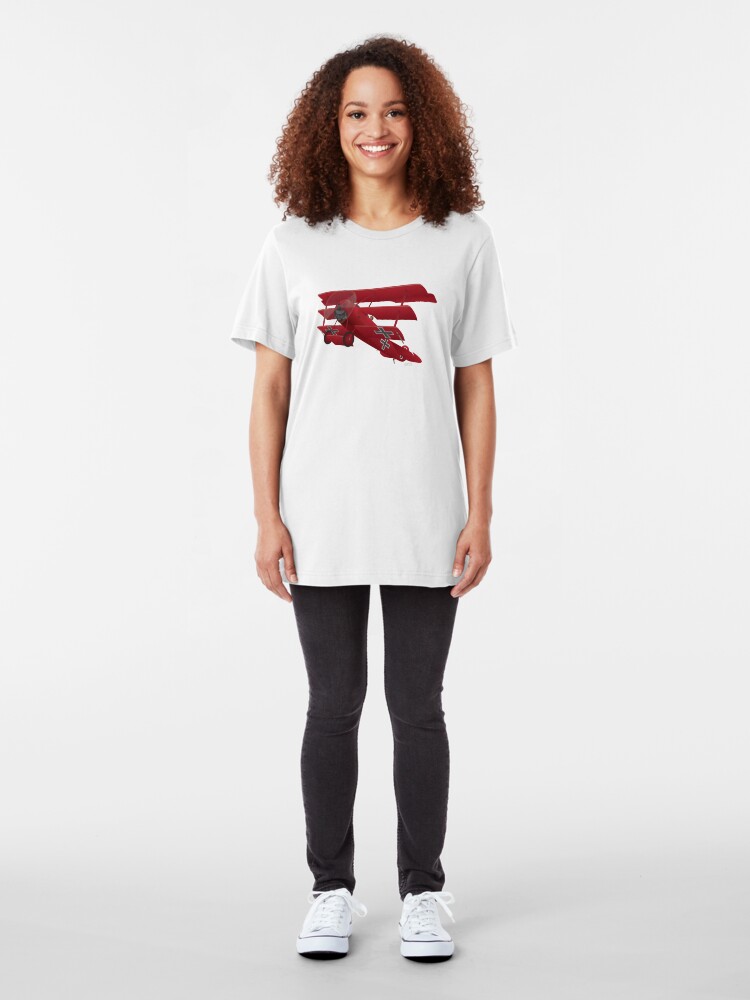Alternate view of DR-1 Red Baron Triplane WWI Warbird Slim Fit T-Shirt