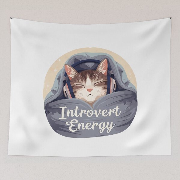 Item preview, Introvert Energy Cozy Cat designed and sold by Kavya Art.