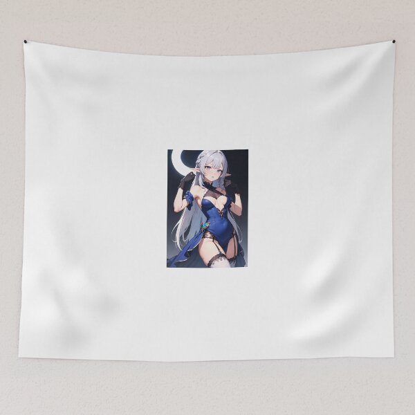 Item preview, Sultry Dark Elf Pin-Up: Nakazumi Etsutsu in Blue Corset designed and sold by iloveanimechibi.