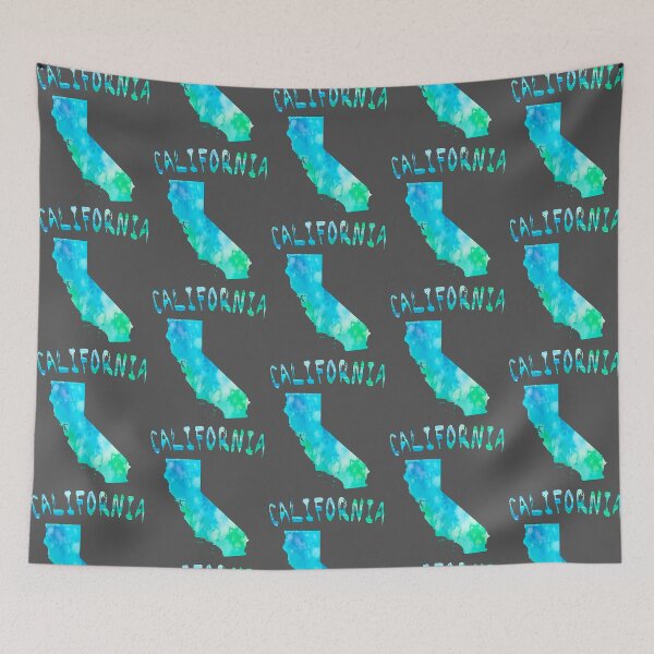 Item preview, Aqua Blue & Green California Map Art T-Shirt designed and sold by mashmosh.