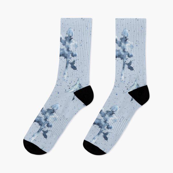 Item preview, Watercolor Snowy Trees Pattern on Pastel Blue designed and sold by Flowersforbear.
