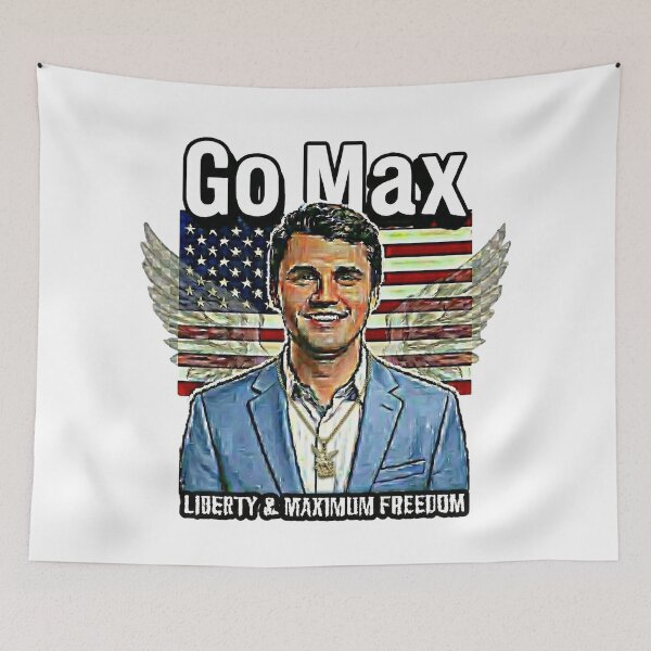 Item preview, Go Max: Charlie Kirk Political Statement - Liberty & Maximum Freedom - Light Blue Suit - White edition designed and sold by Miss Cutie Designs.