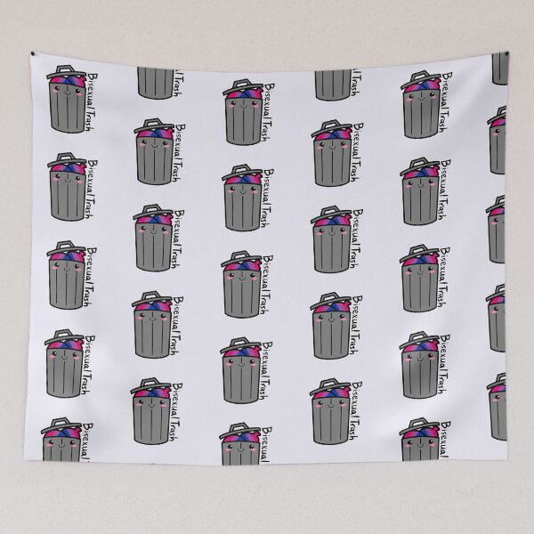 Item preview, Bisexual Trash - Funny Bi Pride Trashcan designed and sold by Murrays Designs.