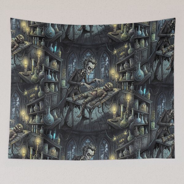 Item preview, Frankenstein's monster Awakens! illustration art designed and sold by Vintage Designs +.