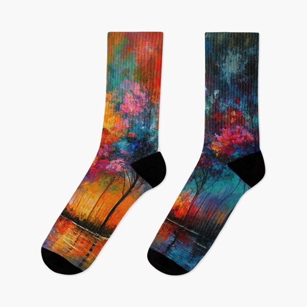 Item preview, Dreamscape Grove Colorful Trees at Dusk designed and sold by Joey Santiago.