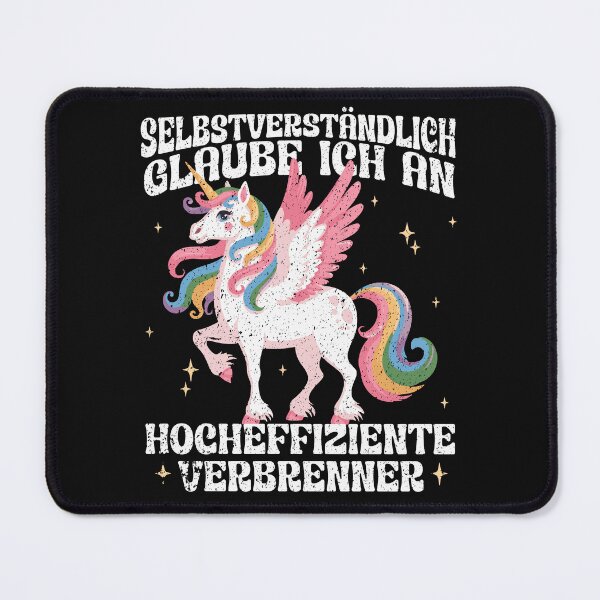 Item preview, Ironic unicorn design – a critique of highly efficient combustion engines and German politics designed and sold by VariousGoodies.