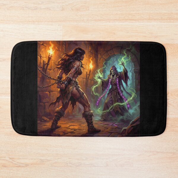 Item preview,  Barbarian Woman captured by the Evil Lich  illustration fantasy art style designed and sold by Vintage Designs +.