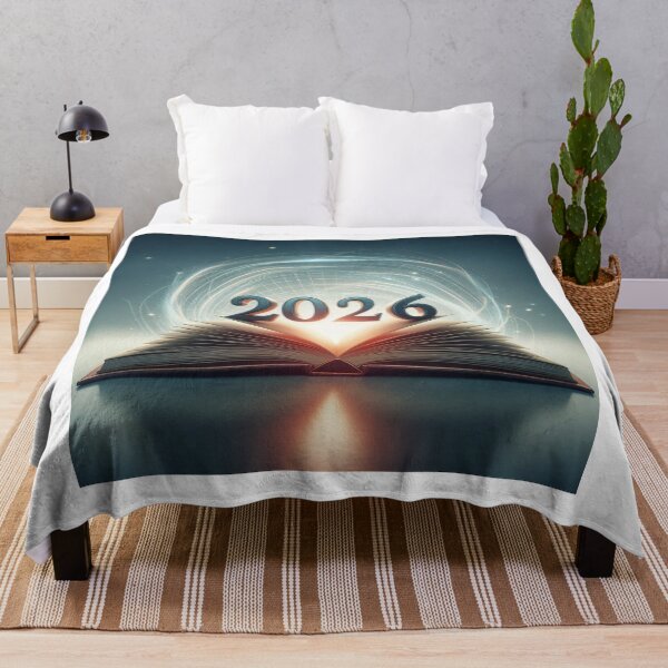 Item preview, 2026 Magical Book of Light – Futuristic New Year Artwork designed and sold by Dezien.