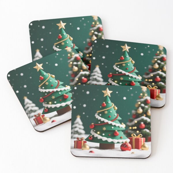 Item preview, Cute 3D Holiday Tree and Presents Scene designed and sold by VibeNationArt.