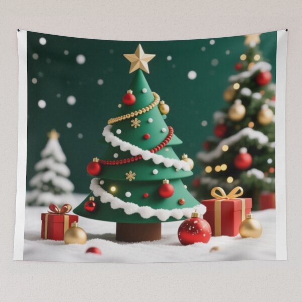 Item preview, Cute 3D Holiday Tree and Presents Scene designed and sold by VibeNationArt.