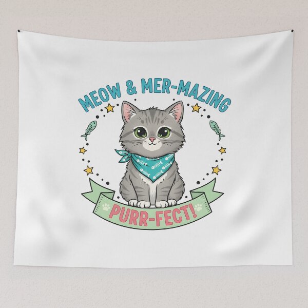 Item preview, Adorable Kitten with Mer-Mazing Purr-Fect Slogan designed and sold by THE-DAILY-DRIPS.